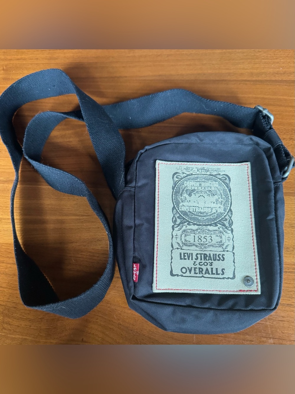 Levi's Black Crossbody Bag with Tan Graphic Patch